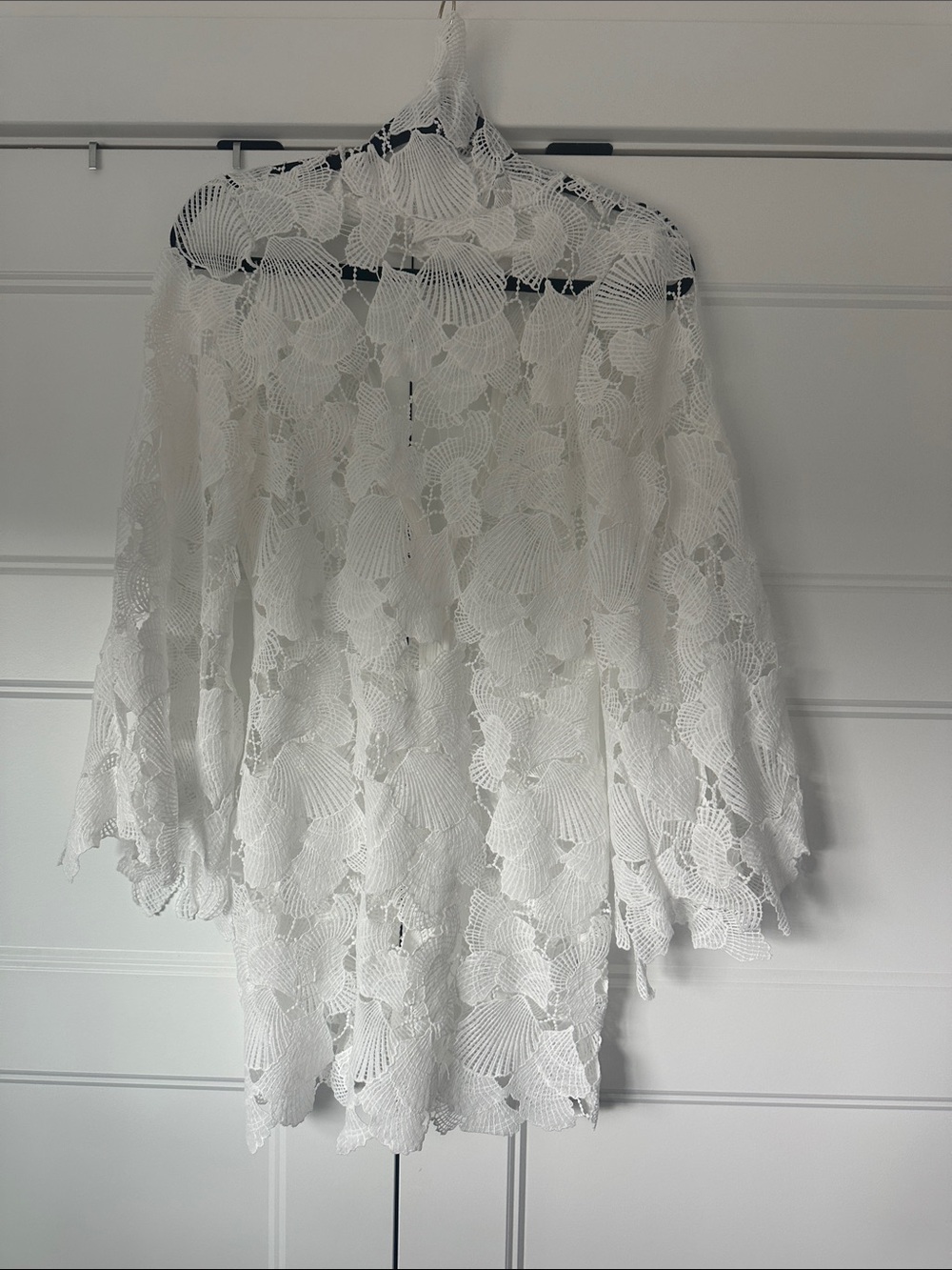 White Lace Crochet Cover-Up Dress